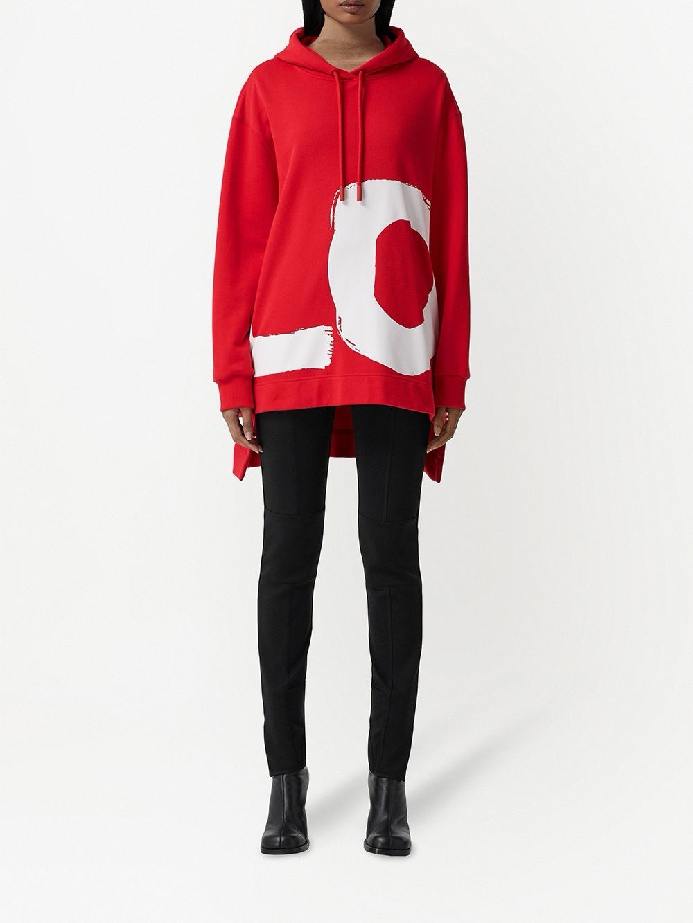 Burberry Red Graphic Oversized Hoodie